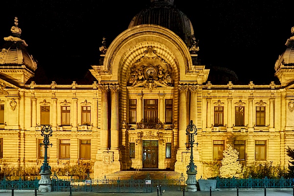 CEC Palast in der Altstadt in Bukarest
