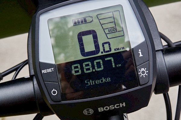 km-Anzeige an dem E-Bike