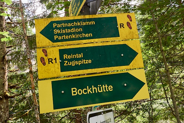 Schild zur Bockhütte
