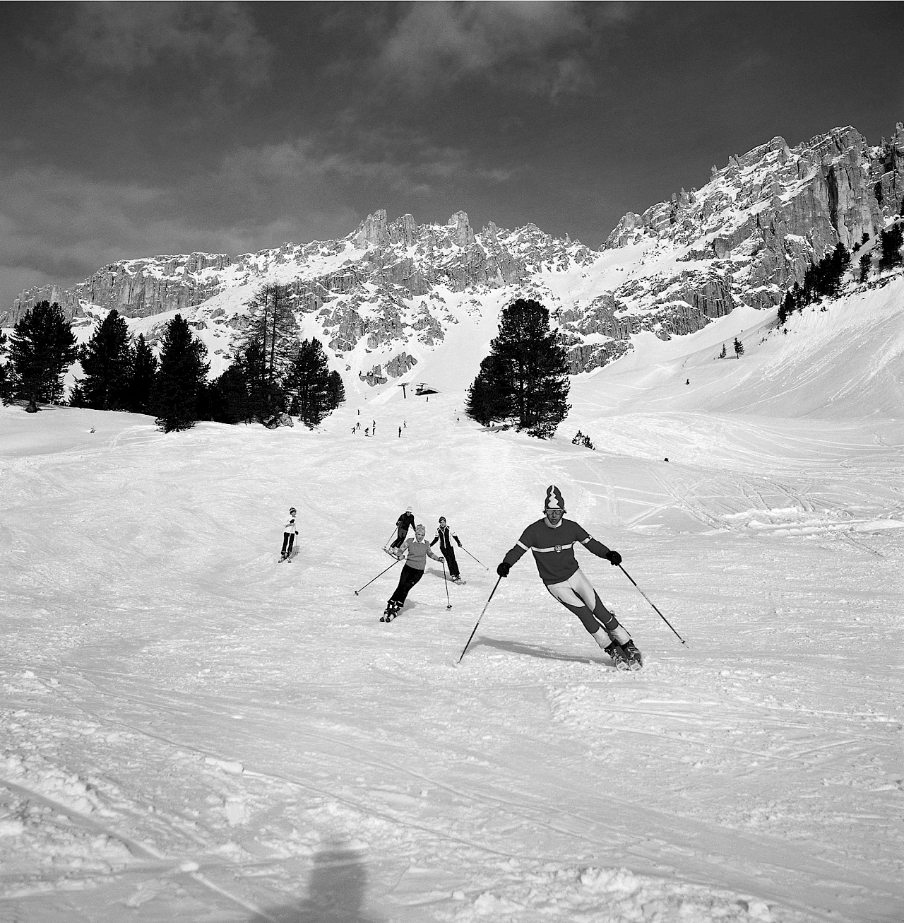 historische Aufnahme Skigebiet Obereggen Latemar