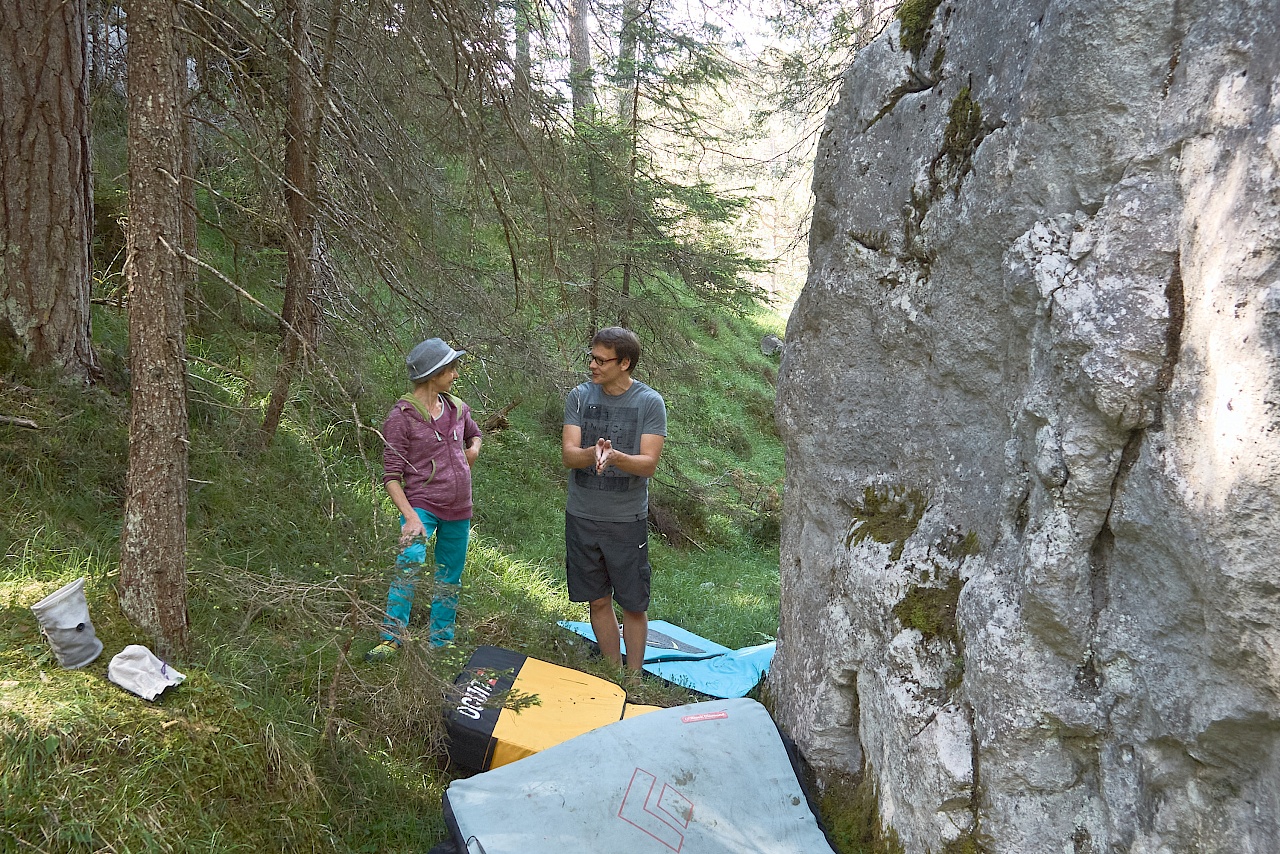Bouldern und Klettern im Reithle Klettergarten Imst - zusammen mit Angela Eiter