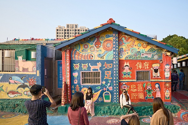 Das beliebte Regenbogen-Dorf in Taichung in Taiwan