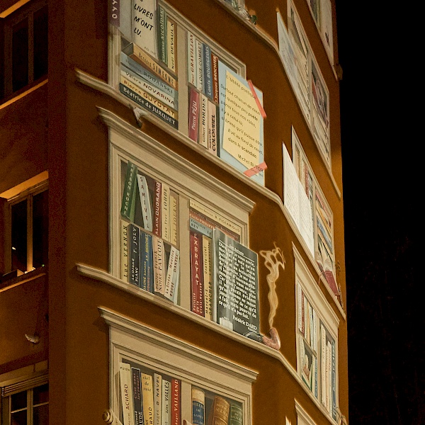 Wandbild La bibliothèque de la cité in Lyon