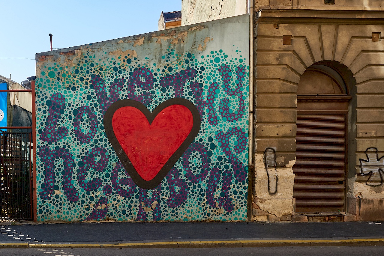 Street art in Budapest - Mural von Luke Embden