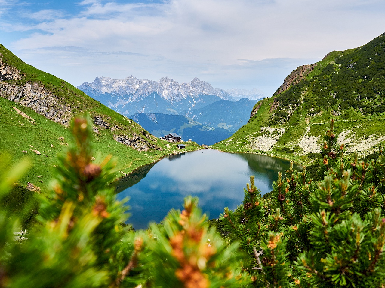 Blick auf den Wildseelodersee im Pillerseetal