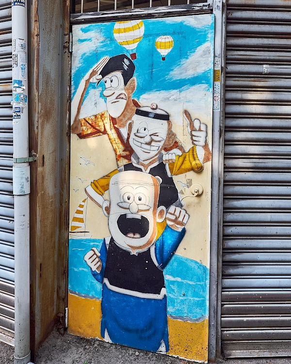 Bemalte Wand in der Painted Animation Lane in Taichung (Taiwan)