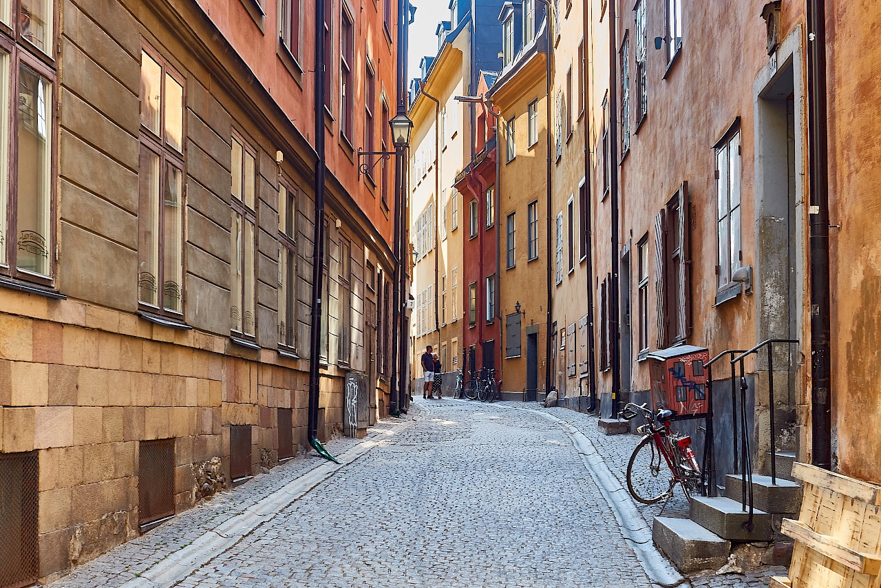 Unterwegs in den Gassen von gamla stan in Stockholm