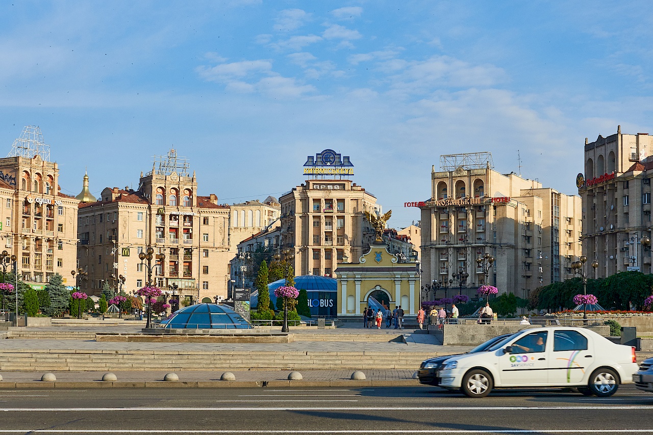 Der Maidan (Unabhängigkeitsplatz) in Kiew