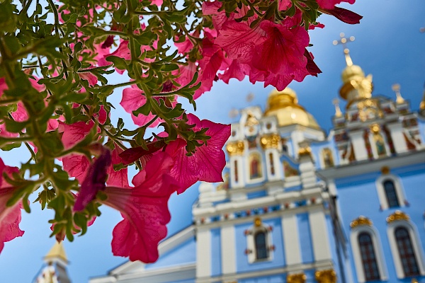 Die Michaelskathedrale in Kiew (Ukraine) von Außen