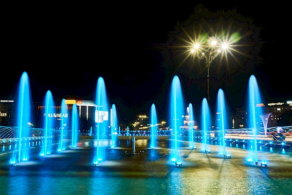 Springbrunnenshow in Bukarest
