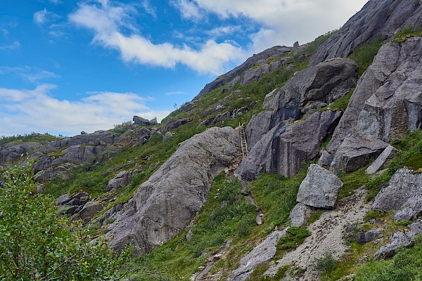 Auf dem Weg nach Nusfjord - 2. Kletterpartie