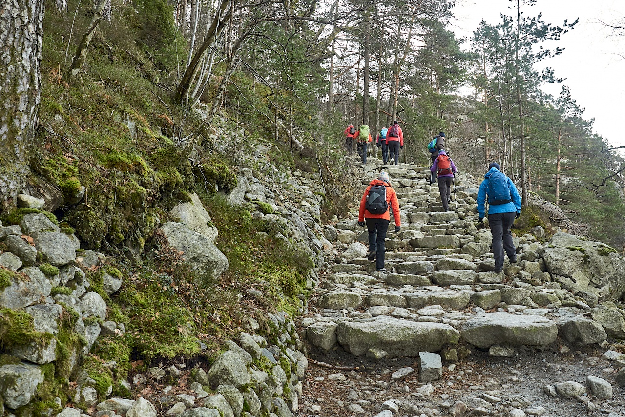 Der 1. Anstieg zum Preikestolen