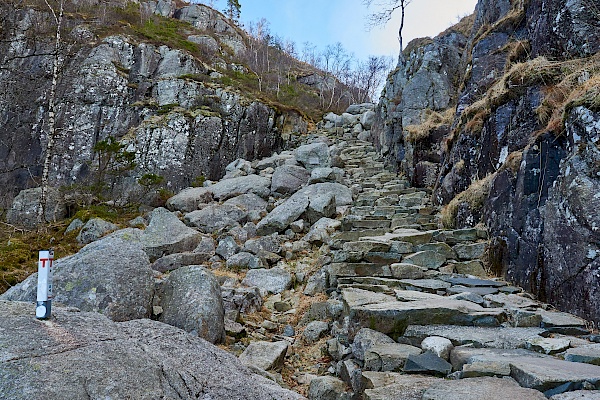 Ein steiler Abschnitt auf der Wanderung