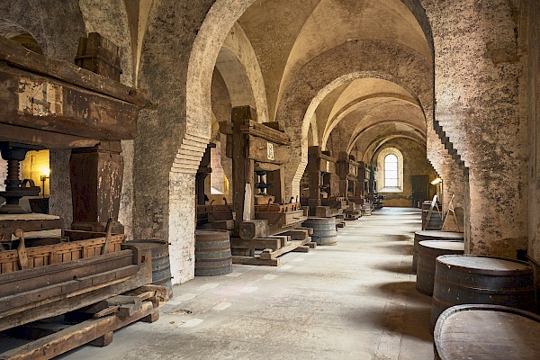 Historische Weinpressen im Kloster Eberbach