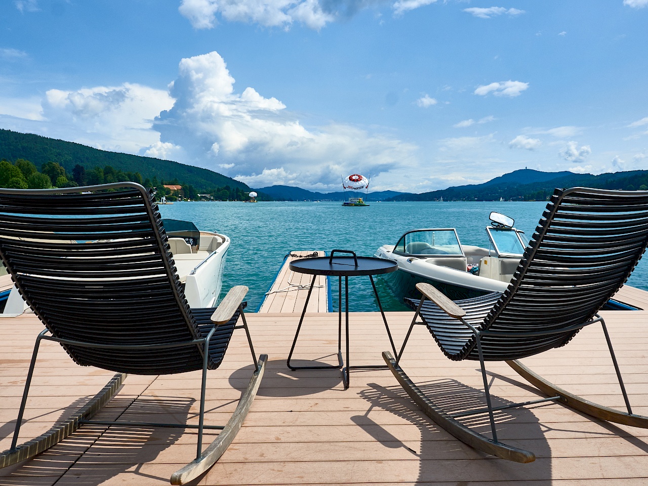 Ausblick vom Restaurant Seespitz in Velden