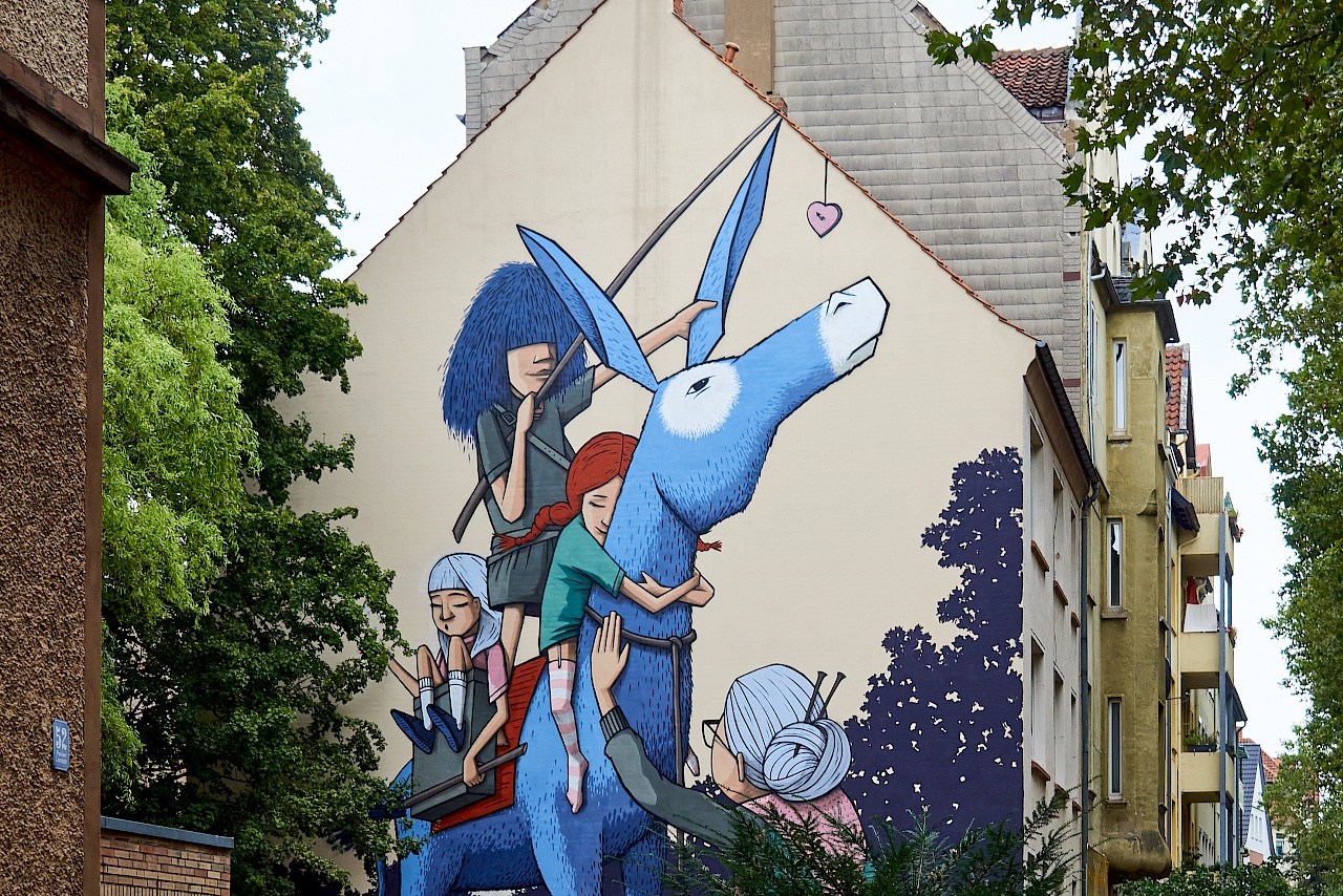 Mural in der Nordstadt in Hildesheim