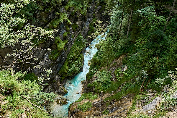 Blick von oben auf die Partnach