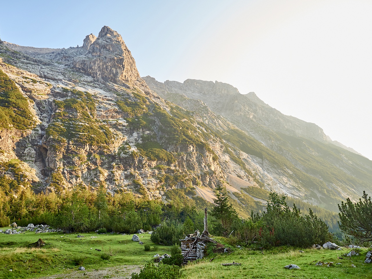 Aufbruch von der Reintalangerhütte am Morgen