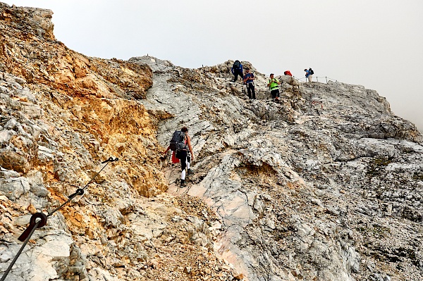 Steiler Aufstieg auf die Zugspitze