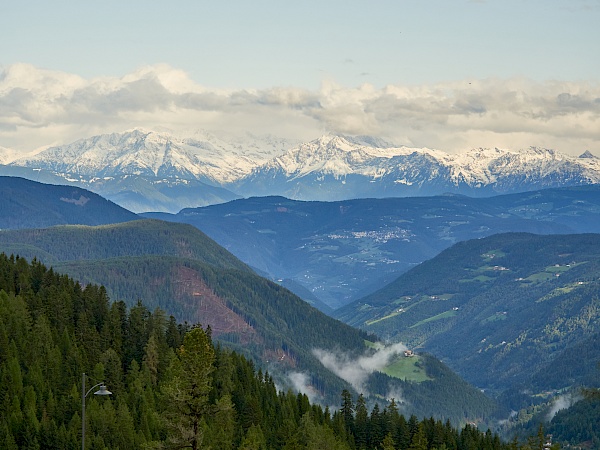 Blick von der Terrasse des Hotels Cristal in Obereggen