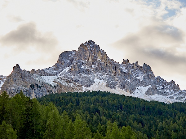 Blick von der Terrasse des Hotels Cristal in Obereggen