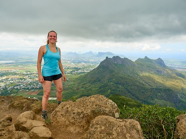 Auf dem Gipfel des Le Pouce auf Mauritius