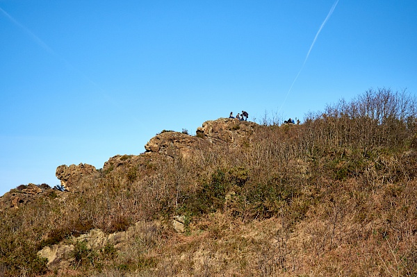 Pause auf einem Felsen oberhalb der Küste