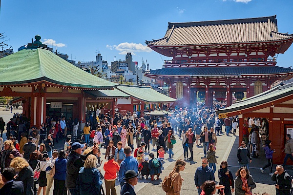 Der Senso-ji-Tempel in Asakusa in Tokyo