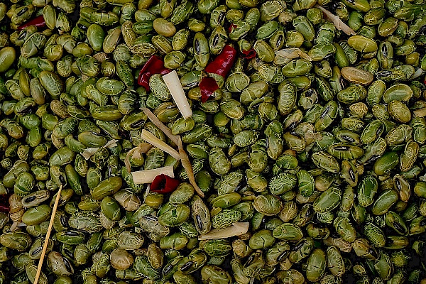 Bohnen auf dem Markt in Xitang (China)