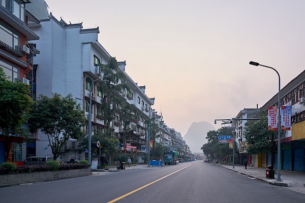 Menschenleeres Yangshuo am Morgen