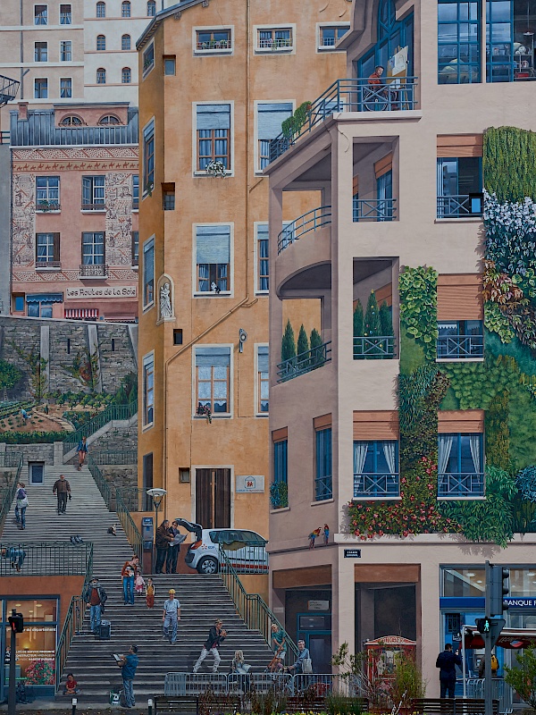 Das mural Le mur des canuts in Lyon