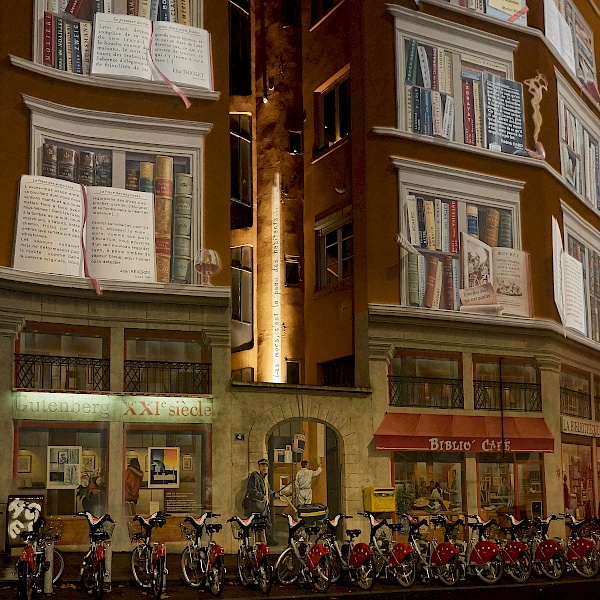 Wandbild La bibliothèque de la cité in Lyon