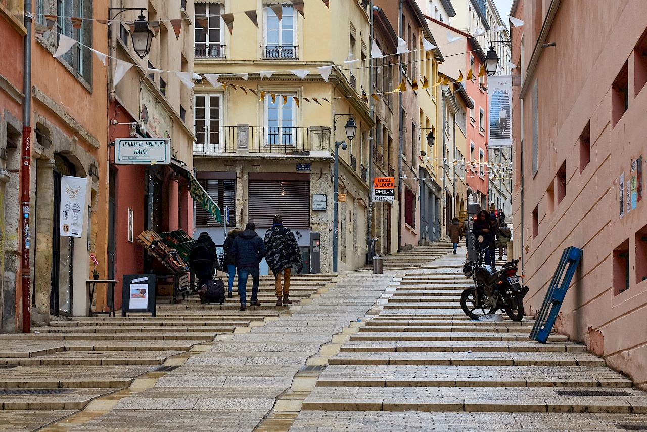 Unterwegs im Viertel Croix-Rousse in Lyon