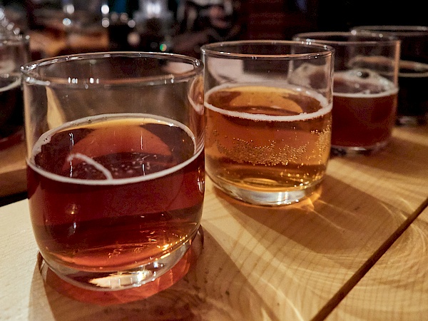 Das Bier zu unserem Wikingermenu im Ægir Brauerei Pub in Flåm