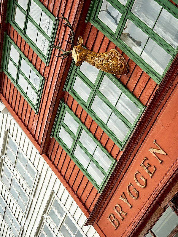 Die bunten Holzhäuser von Bryggen in Bergen (Norwegen)