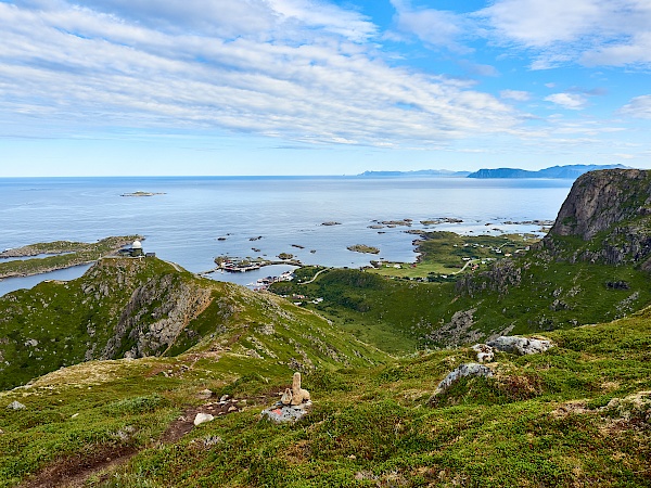 Blick auf die Küste auf der Dronningruta in Norwegen