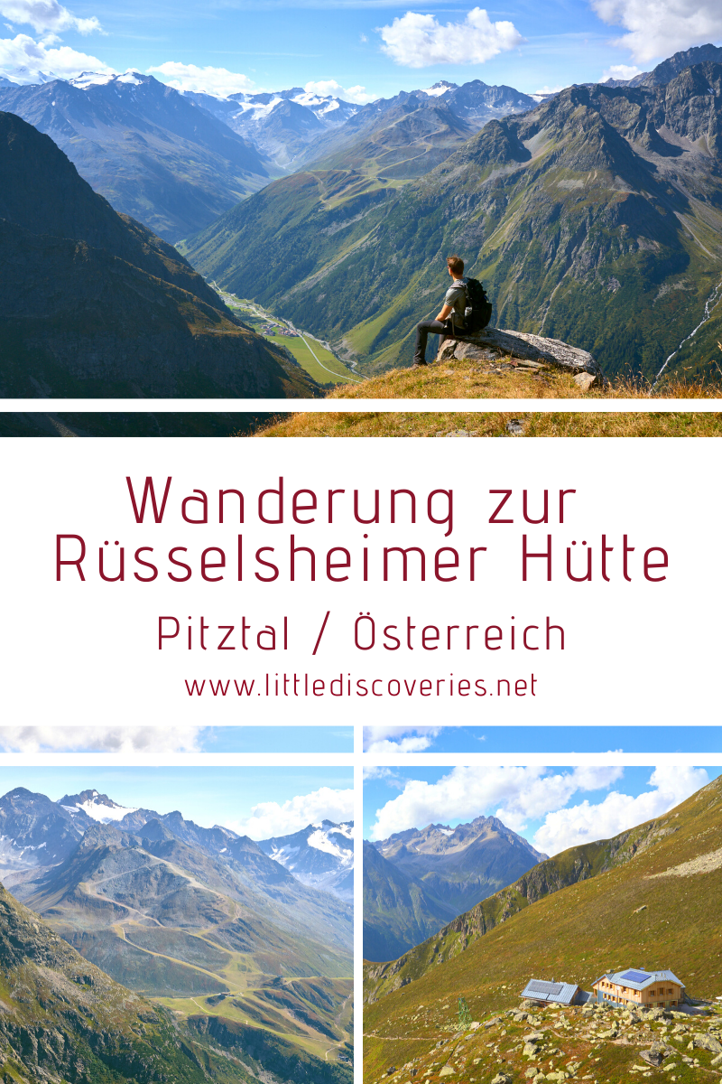 Pin für Pinterest - Wanderung zur Rüsselsheimer Hütte im Pitztal (Österreich)