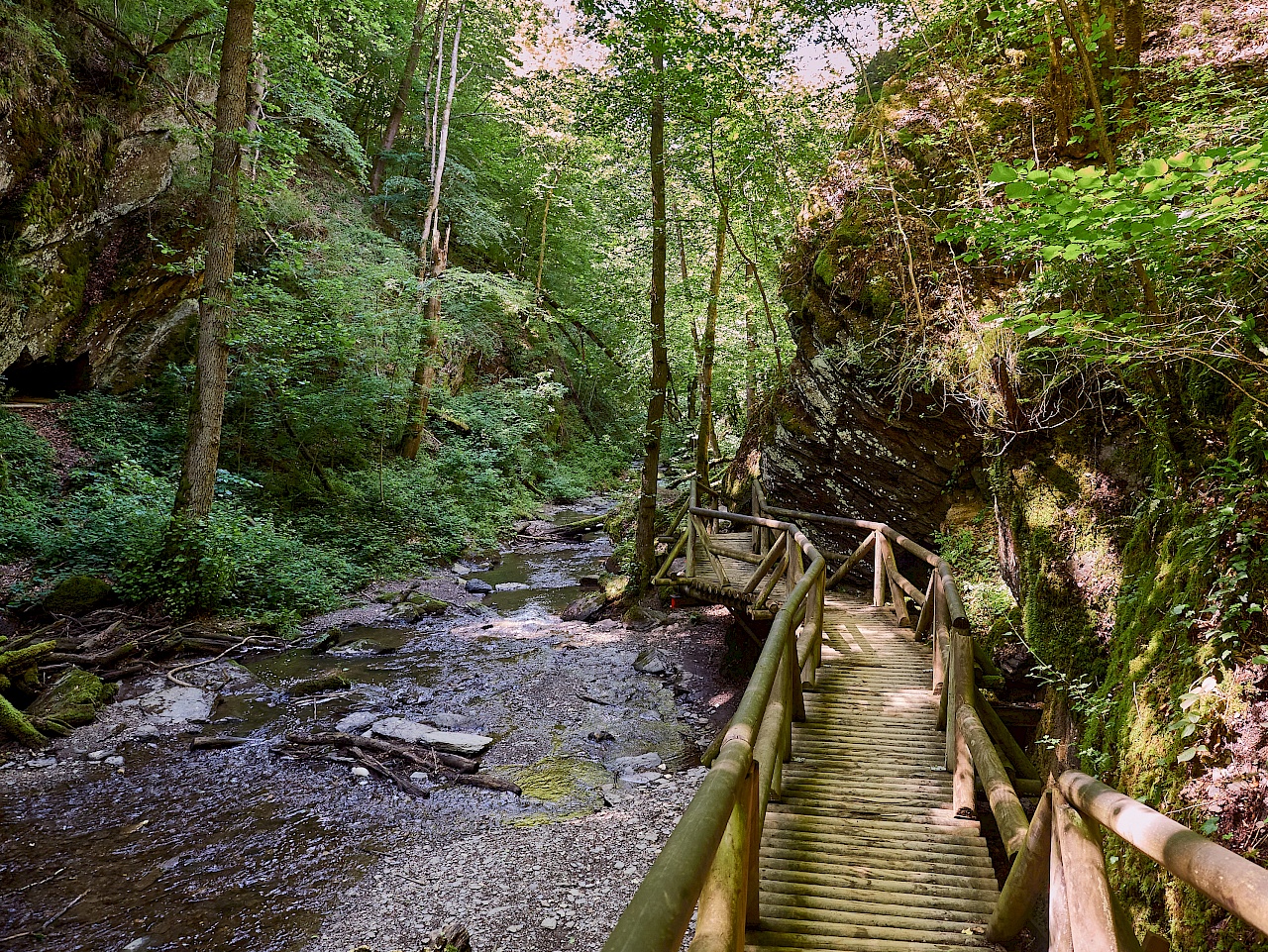 Holzstege in der Ehrbachklamm