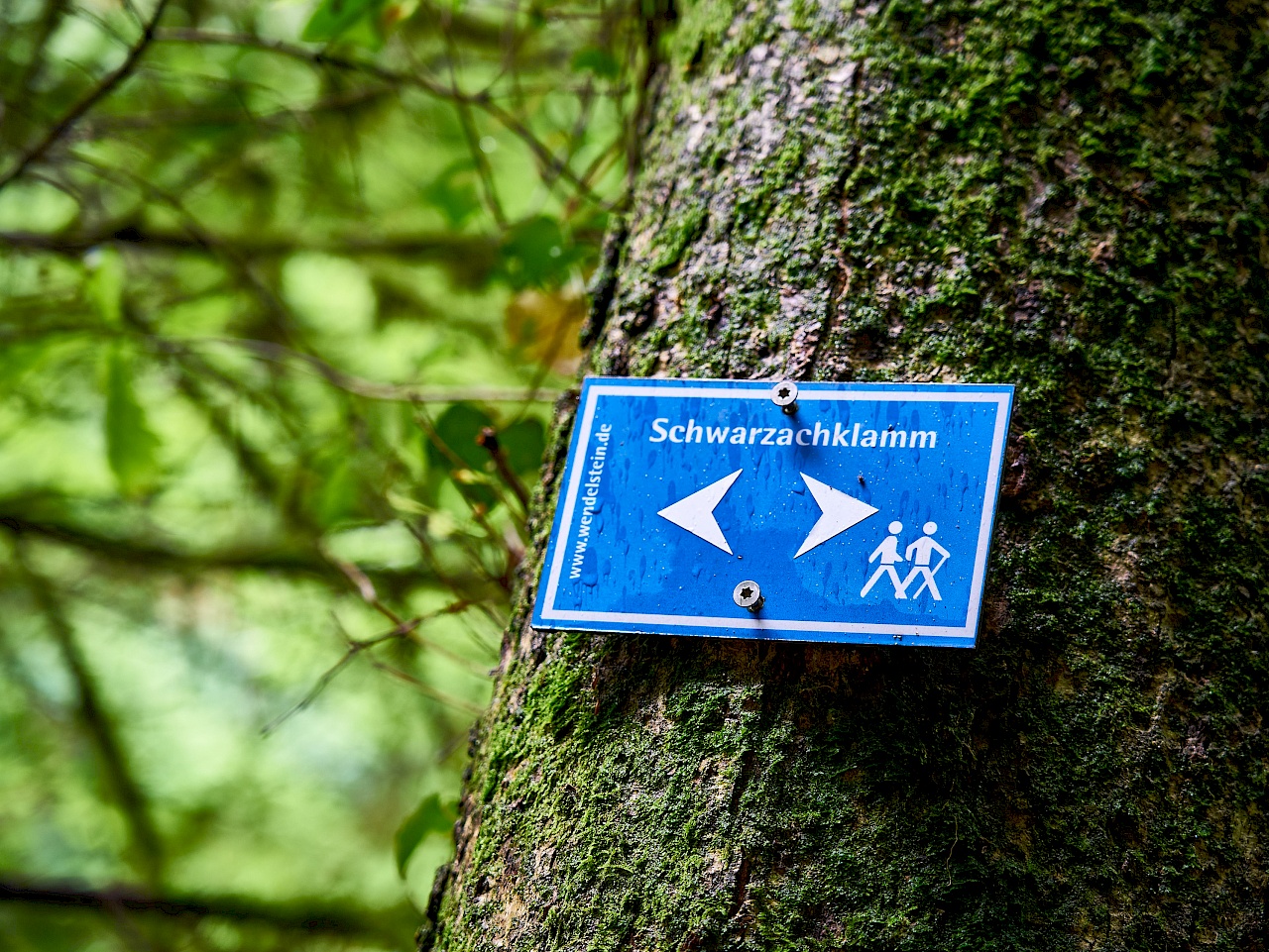 Beschilderung in der Schwarzachklamm im Nürnberger Land