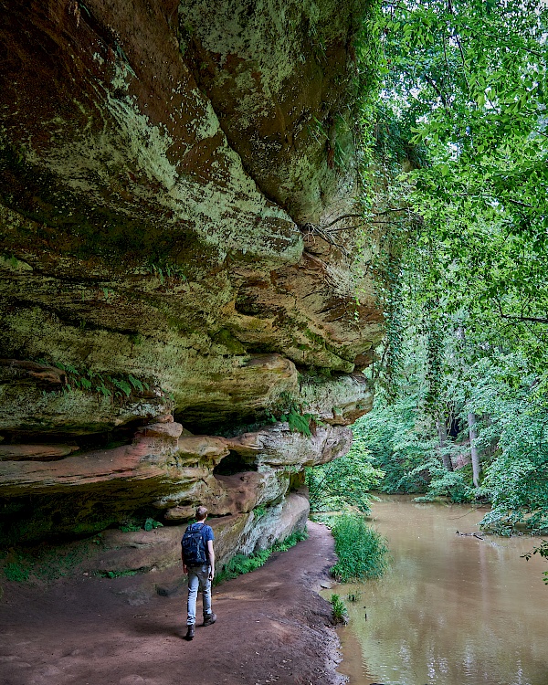 Riesige Felswände in der Schwarzachklamm im Nürnberger Land