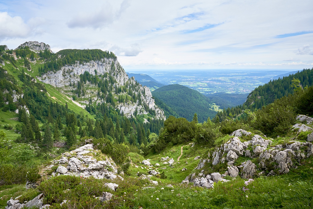 Wanderung Benediktenwand - alternative Route - Blick Richtung München