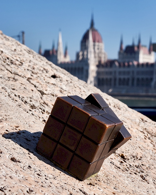 Mini-Skulptur des Zauberwürfels in Budapest