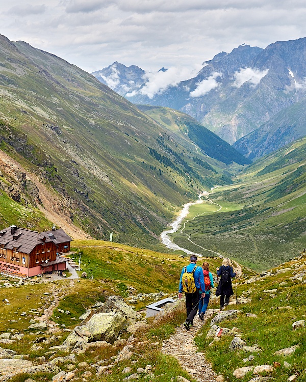 Auf dem Weg zum Taschachhaus im Pitztal