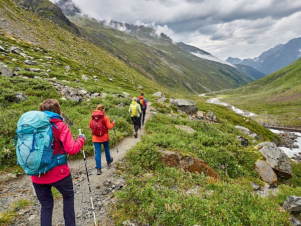 Weg zurück ins Tal im Pitztal