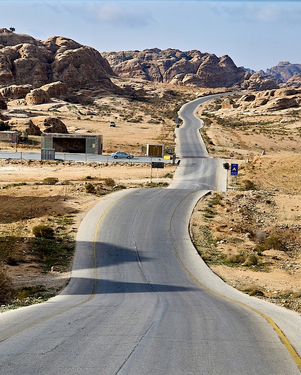 Straße nach Wadi Musa in Jordanien
