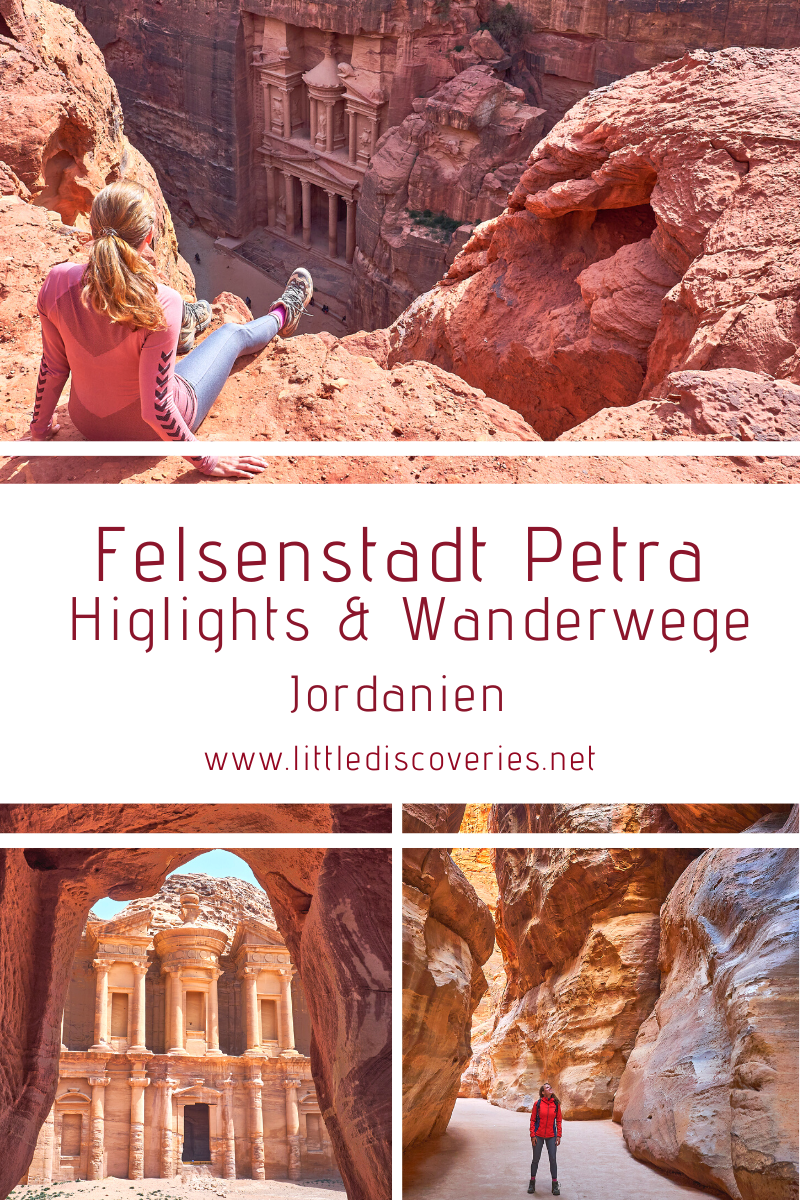 Pin für Pinterest - Felsenstadt Petra in Jordanien