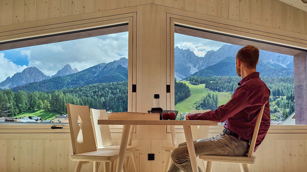 Aussicht auf den Haunold im Atto in Innichen (Südtirol)