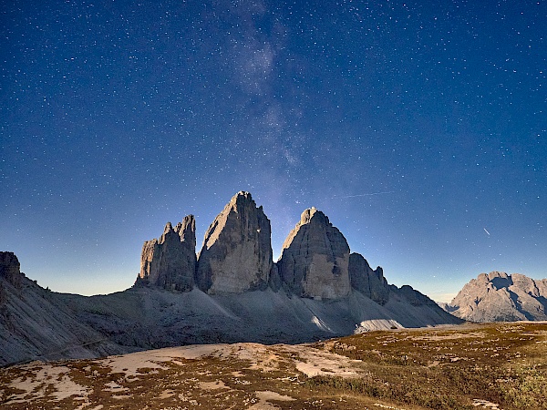 Die Drei Zinnen bei Nacht (Südtirol)