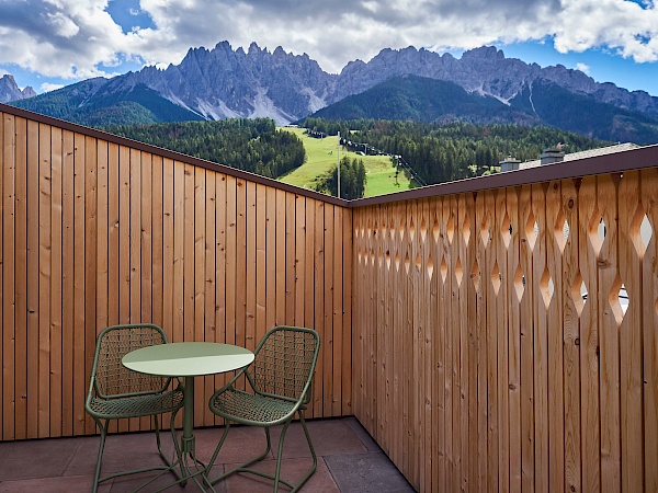 Blick von der Terrasse unserer Suite im Atto