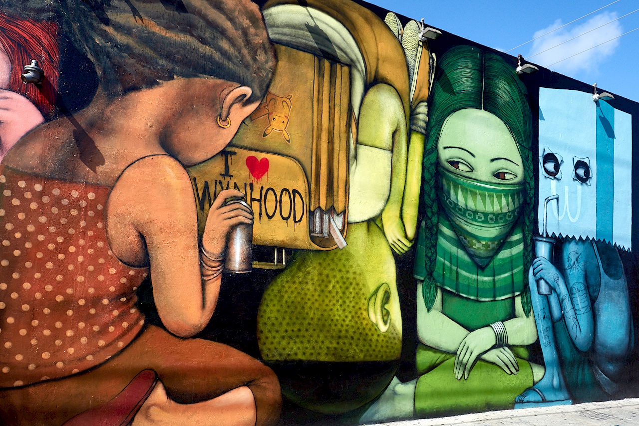 Street Art in Miami (USA) bei den Wynwood Walls